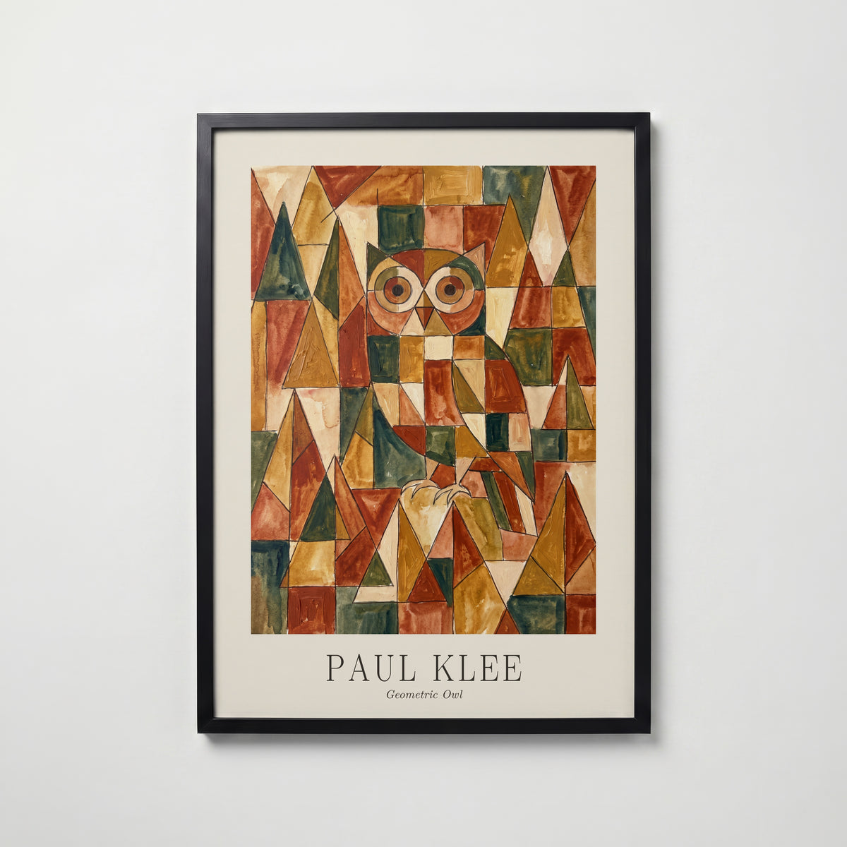 Paul Klee Geometric Owl Poster – svart ram