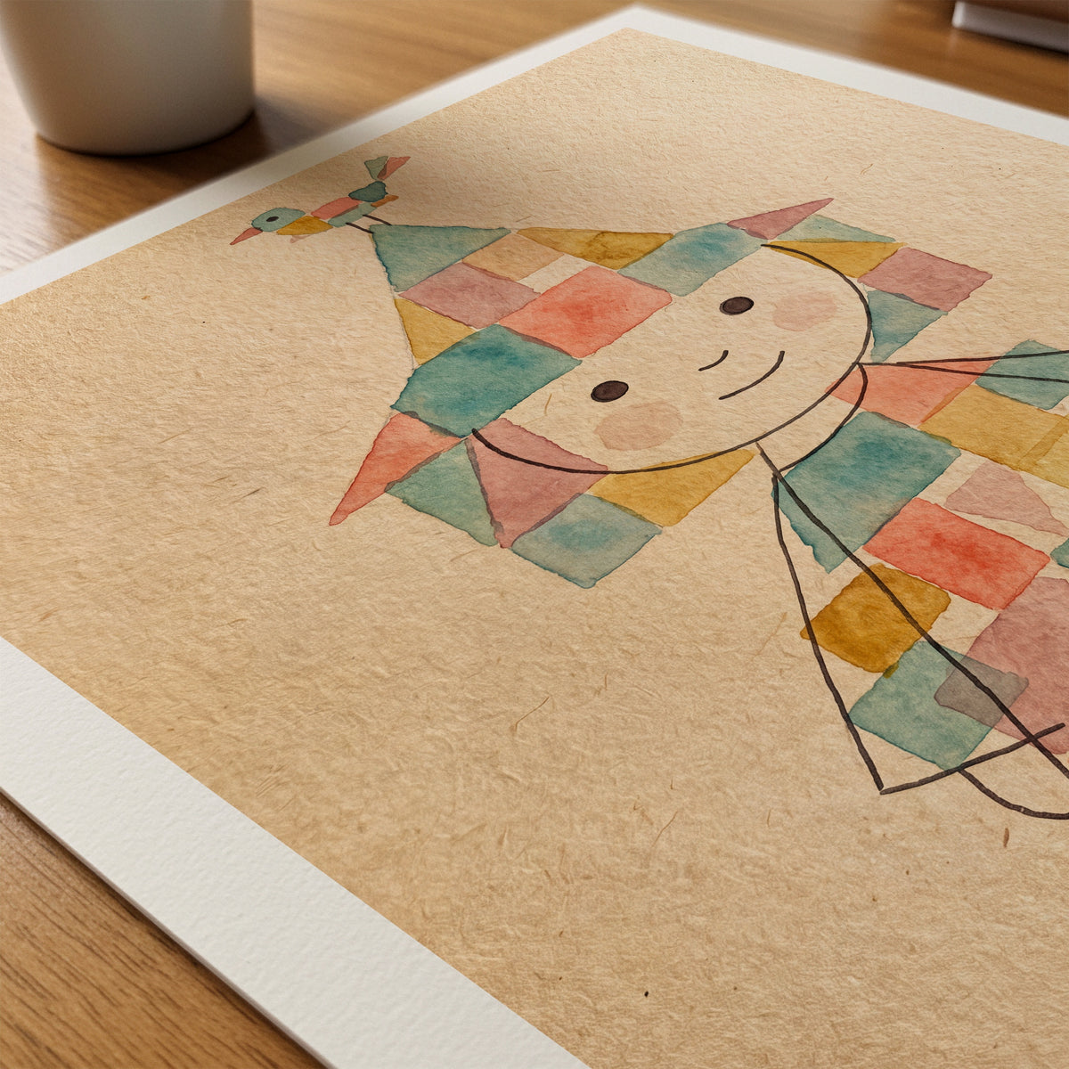 Paul Klee Girl in a Tall Hat Poster – närbild på papper