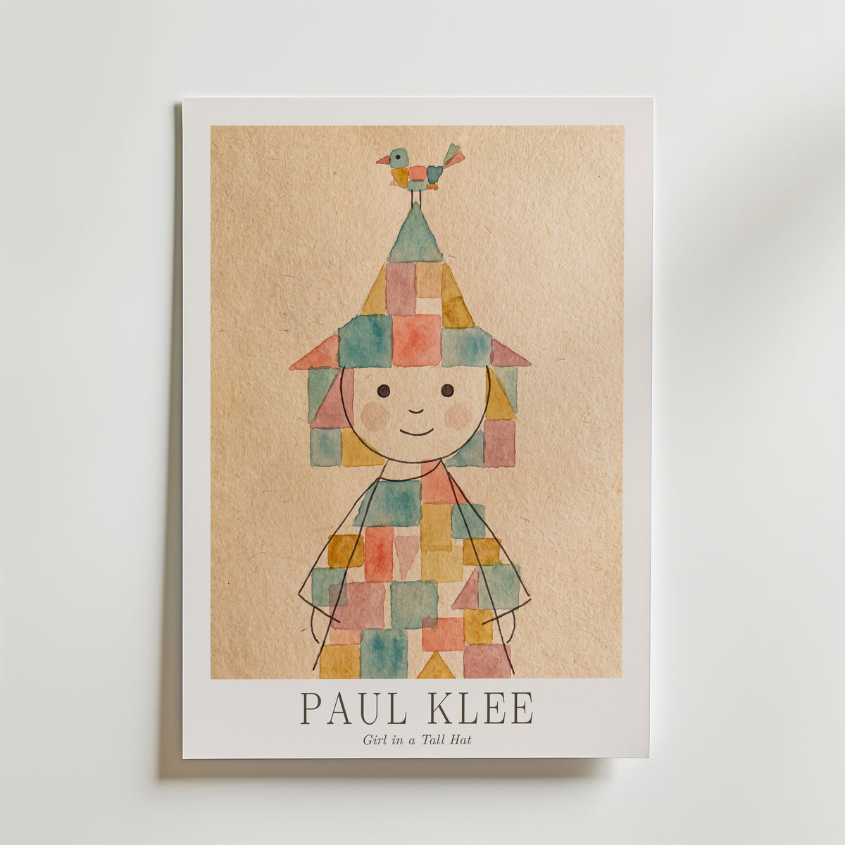 Paul Klee Girl in a Tall Hat Poster – med passepartout