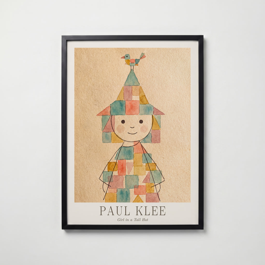 Paul Klee Girl in a Tall Hat Poster – svart ram