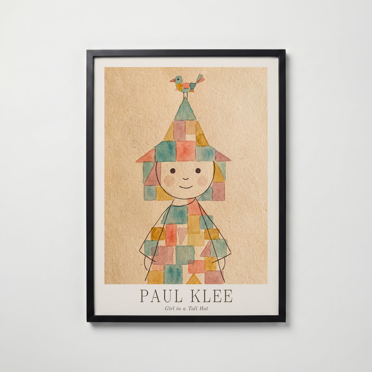 Paul Klee Girl in a Tall Hat Poster – svart ram