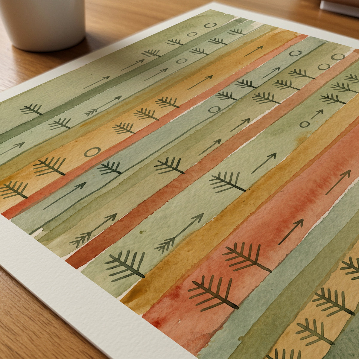 Paul Klee Rhythm of Trees Poster – närbild på papper