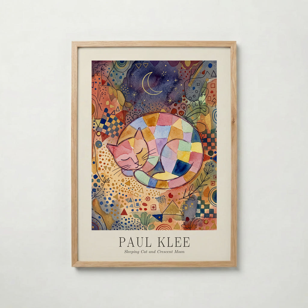 Paul Klee Sleeping Cat and Crescent Moon Poster – ekram