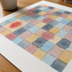Paul Klee Sun and Moon Squares Poster – närbild på papper