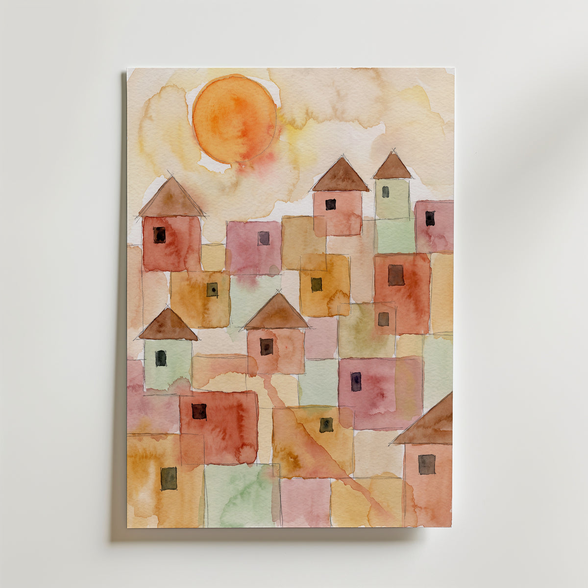 Paul Klee Sun over the Red Town Poster – canvas utan passepartout