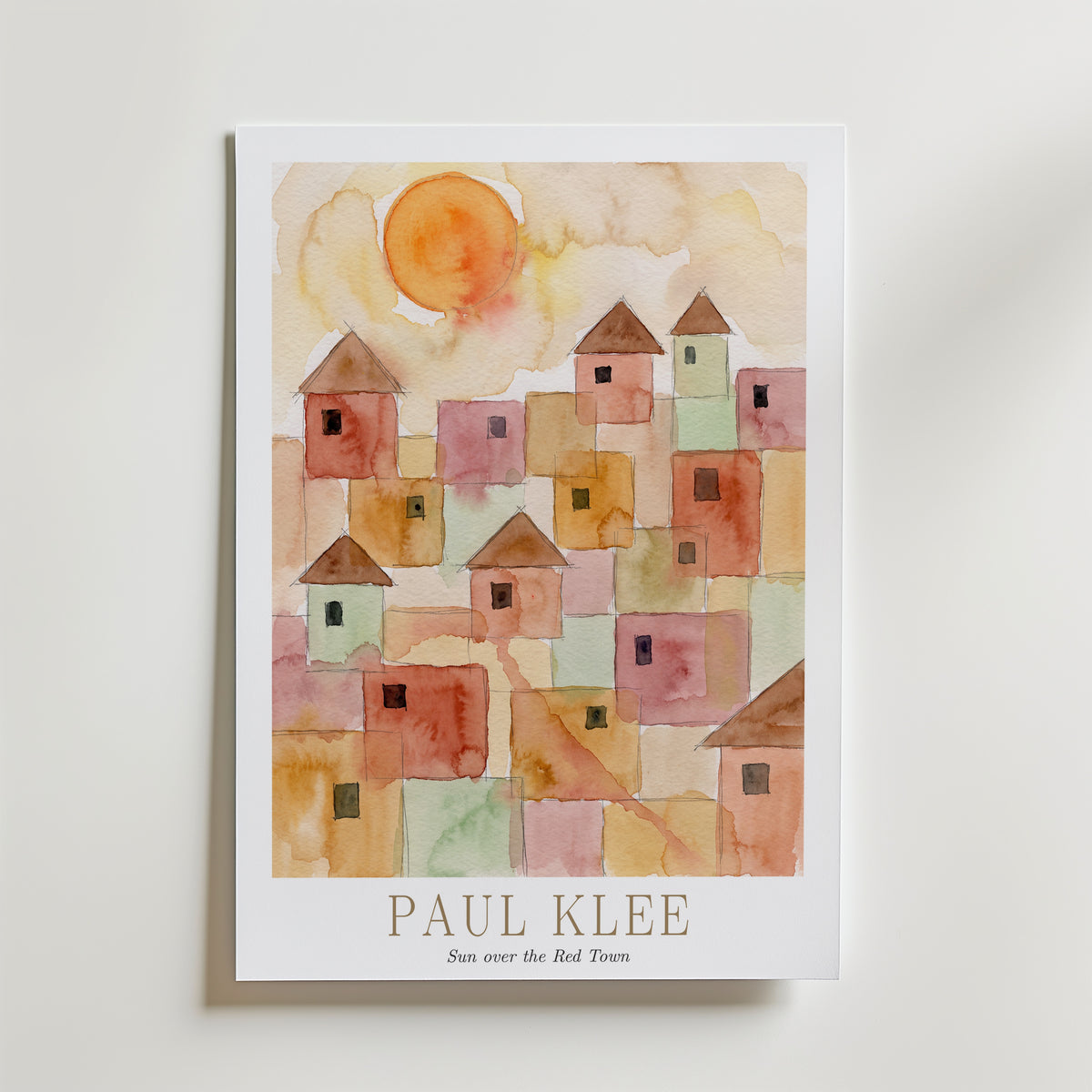 Paul Klee Sun over the Red Town Poster – med passepartout