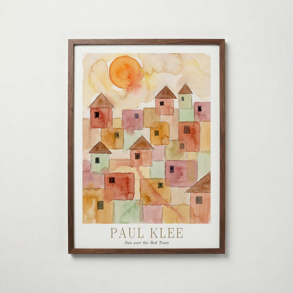 Paul Klee Sun over the Red Town Poster – valnötsram