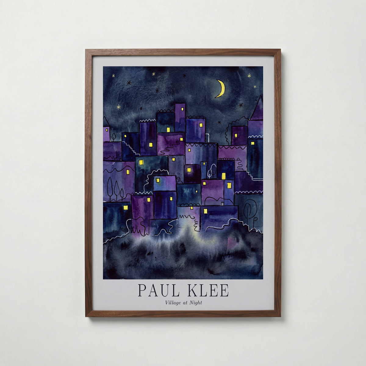 Paul Klee Village at Night Poster – valnötsram