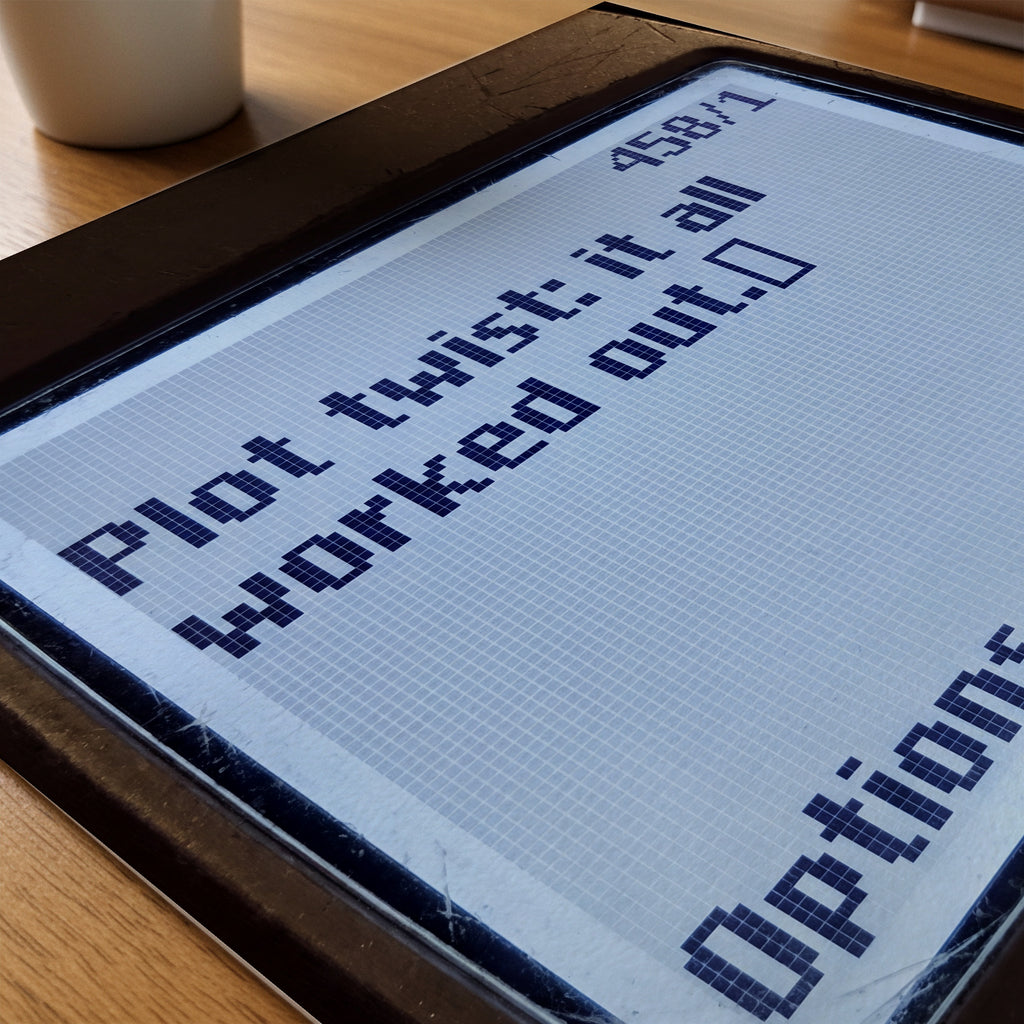 Plot Twist Poster – närbild på papper