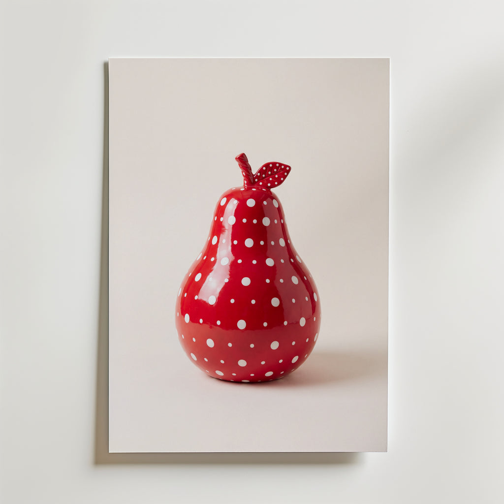 Polka Dot Pear Poster – canvas utan passepartout
