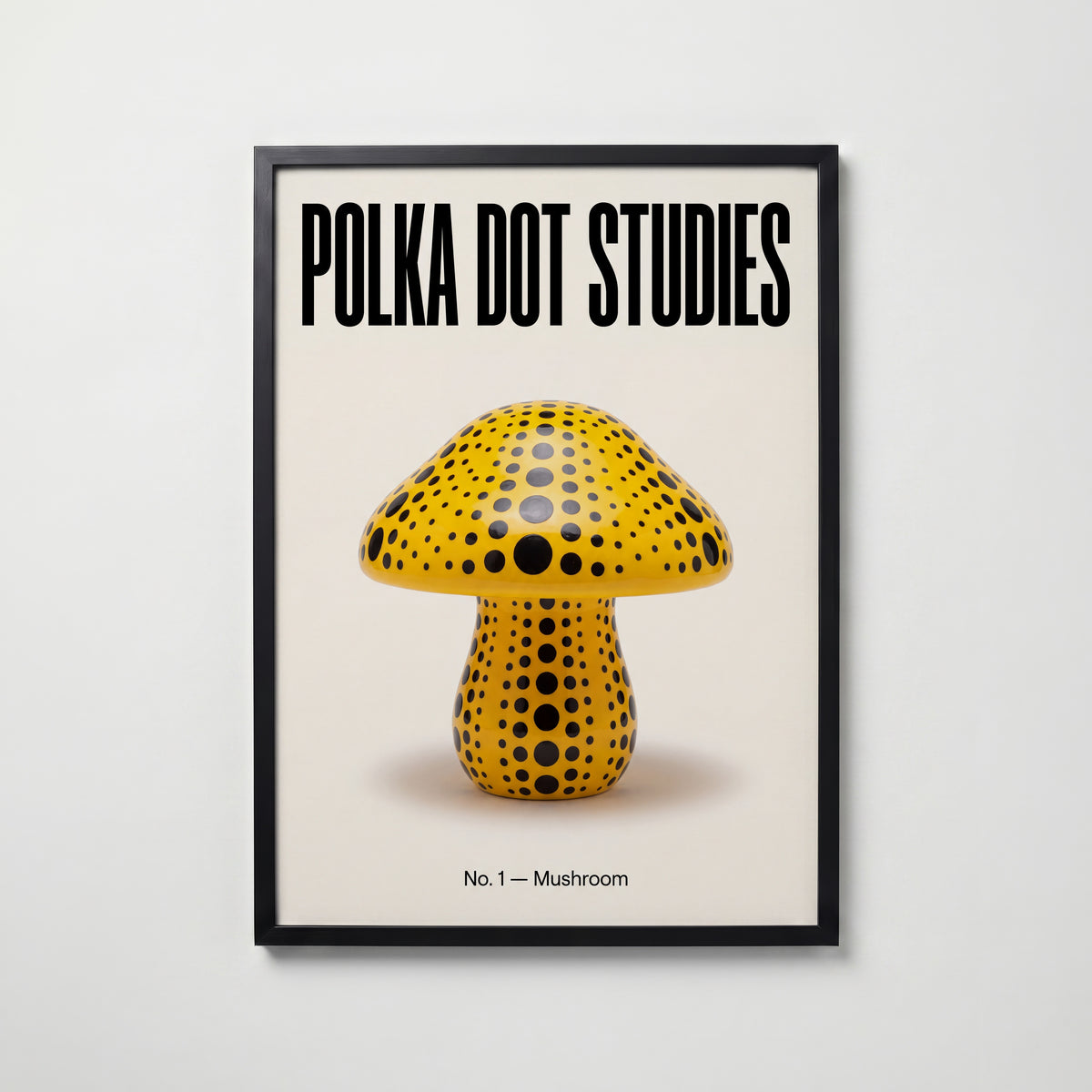 Polka Dot Mushroom Poster – svart ram