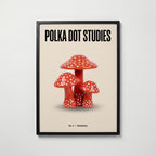 Polka Dot Toadstools Poster – svart ram