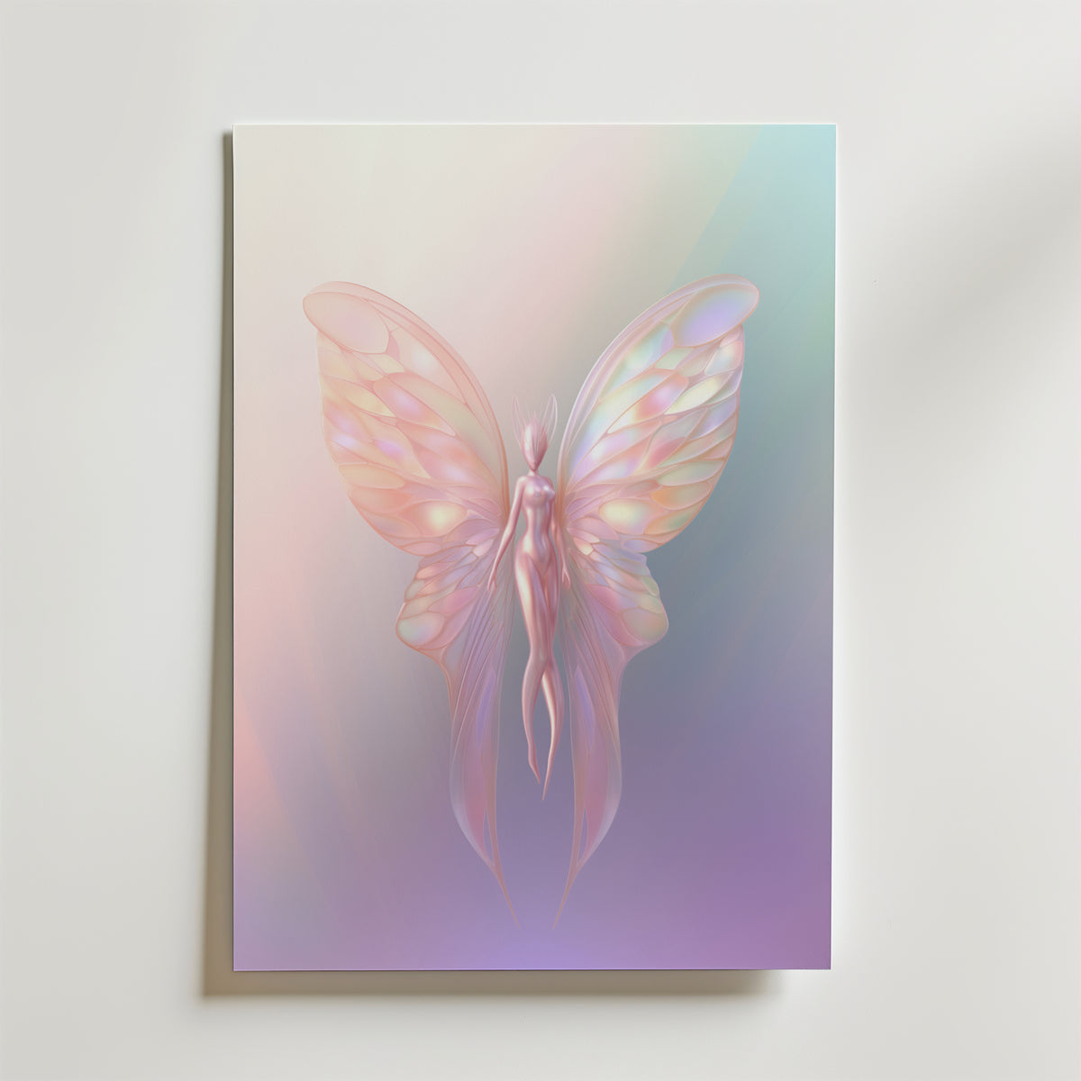 Storleksjämförelse för Pastel Fairy Wings affisch – Bozetto erbjuder flera format