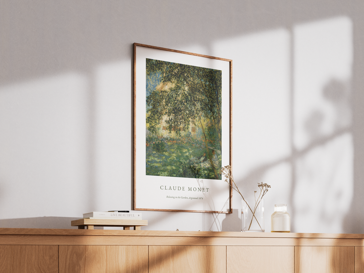 Mockup av Claude Monet Painting Of affisch på vägg – köp enkelt hos Bozetto i hög kvalitet