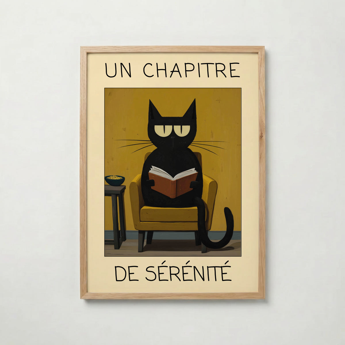 Quiet Reading Cat poster visad rakt fram – Bozetto affisch i hög tryckkvalitet i hög tryckkvalitet