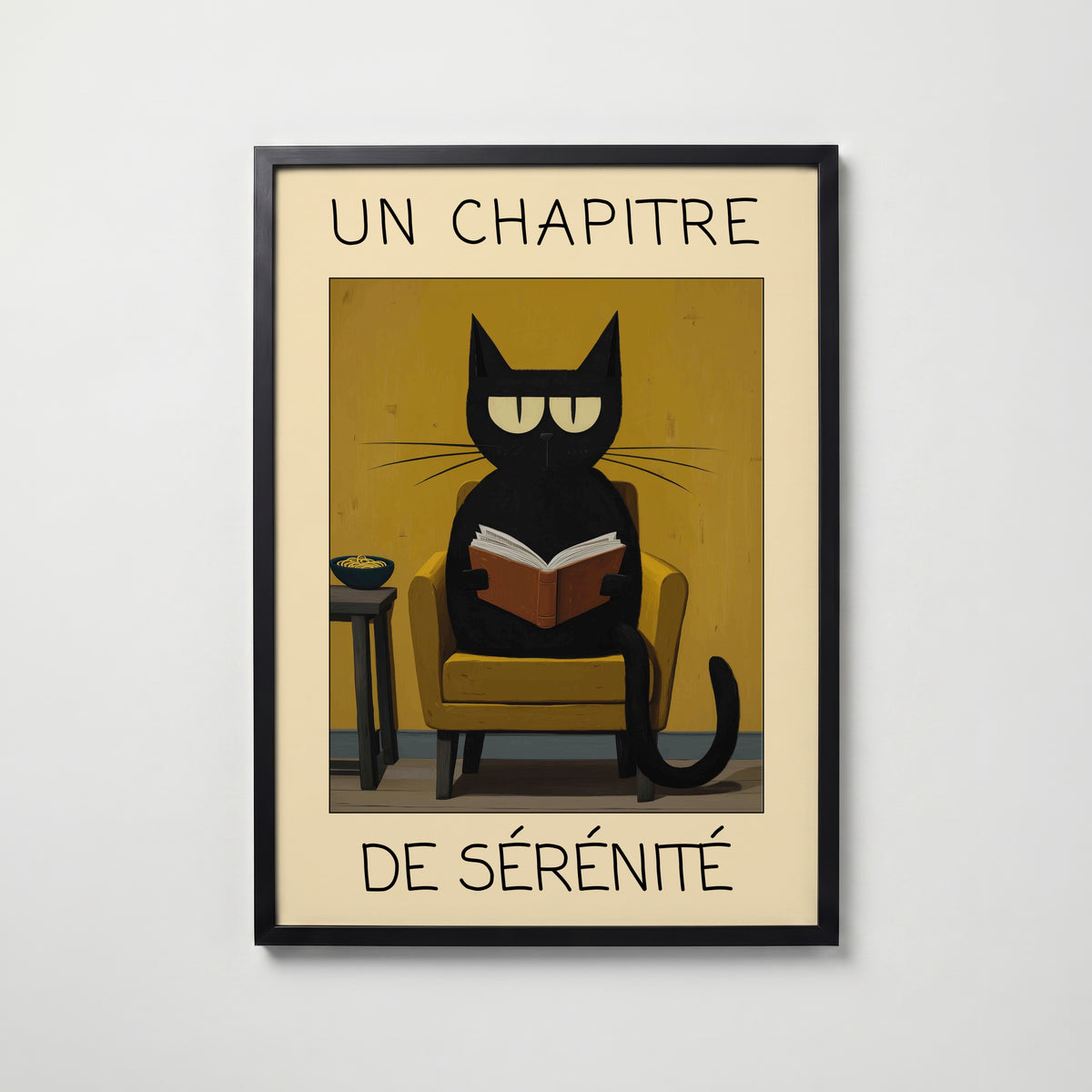 Quiet Reading Cat – affisch med snyggt motiv, köp enkelt hos Bozetto i flera storlekar