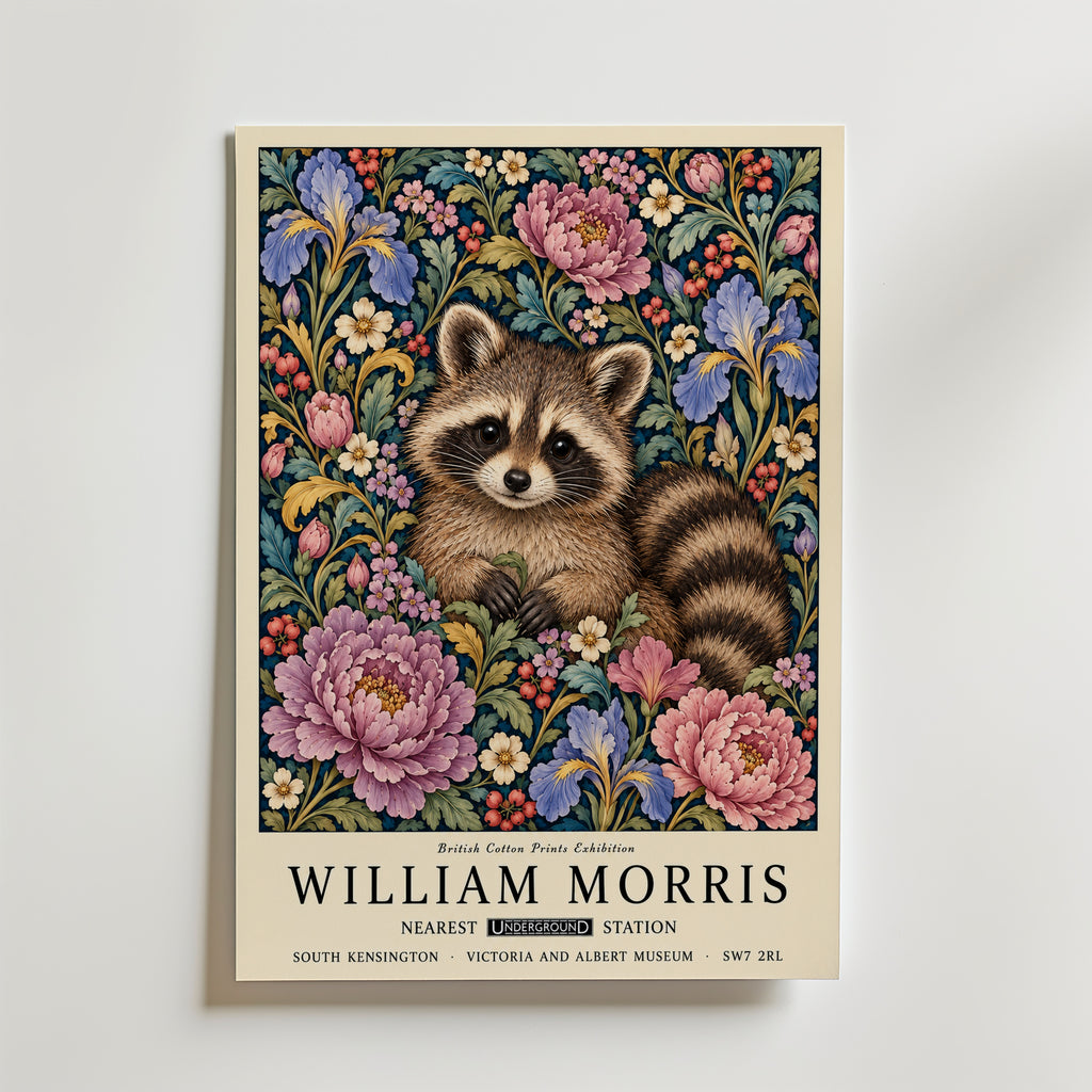 William Morris Masked Raccoon Poster – canvas utan passepartout