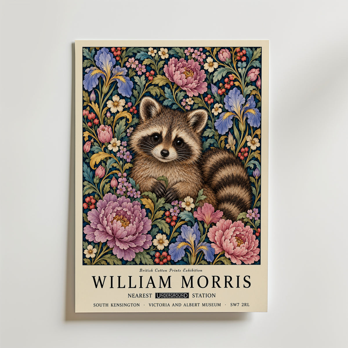 William Morris Masked Raccoon Poster – canvas utan passepartout