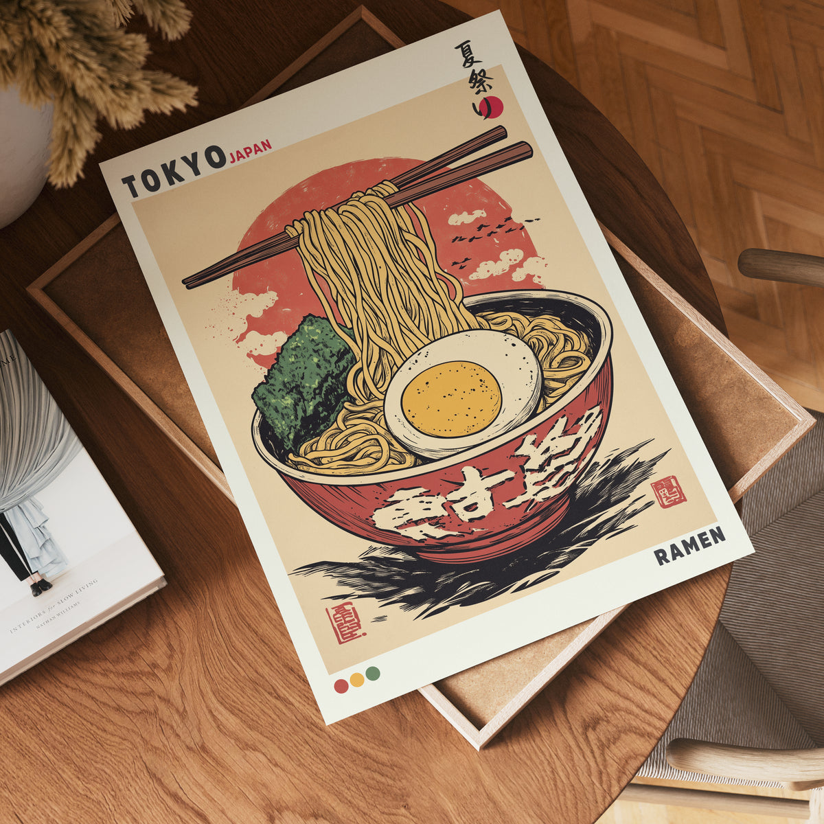 Retro Ramen Bowl poster visad rakt fram – Bozetto affisch i hög tryckkvalitet i hög tryckkvalitet