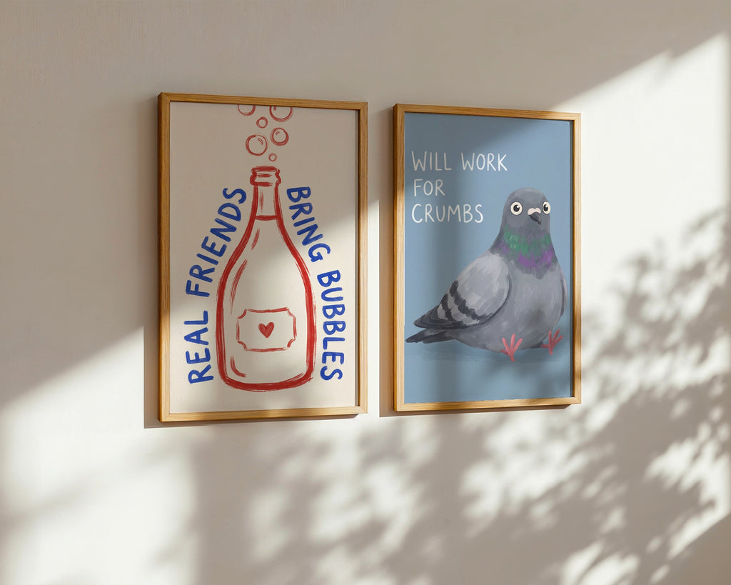 Real Friends Bring Bubbles Poster – två posters i rum 2