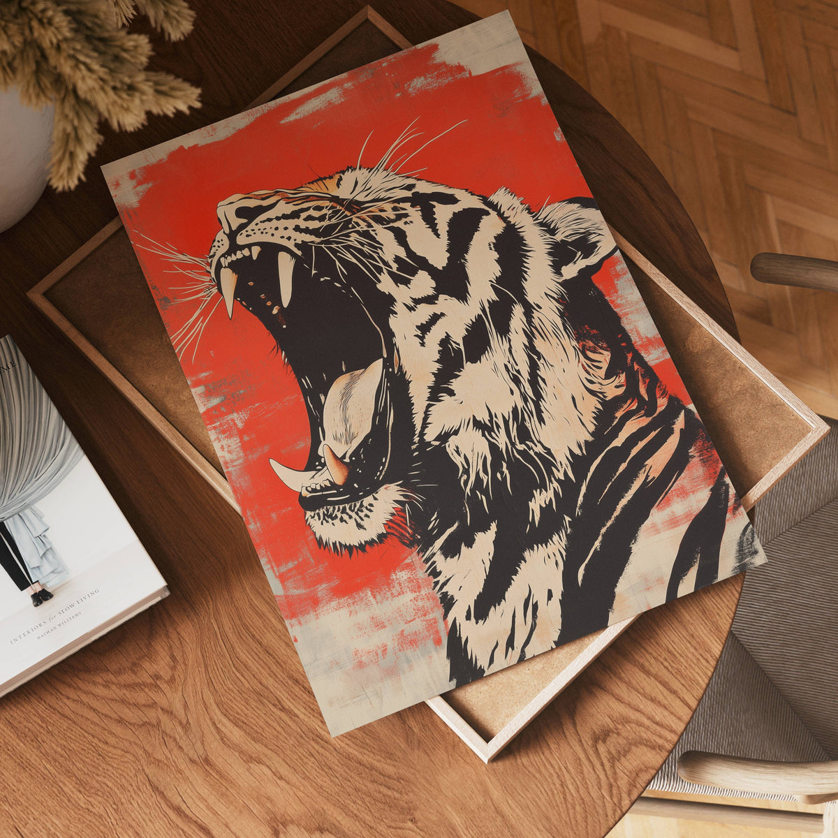 Red and Black Tiger – affisch med snyggt motiv, köp enkelt hos Bozetto i flera storlekar