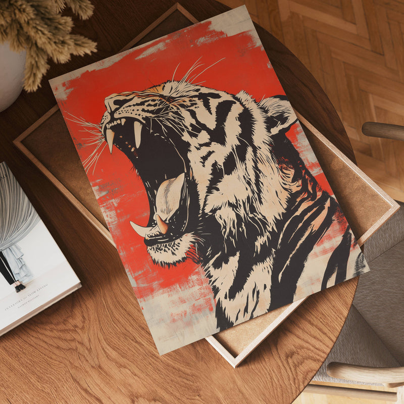 Red and Black Tiger Poster