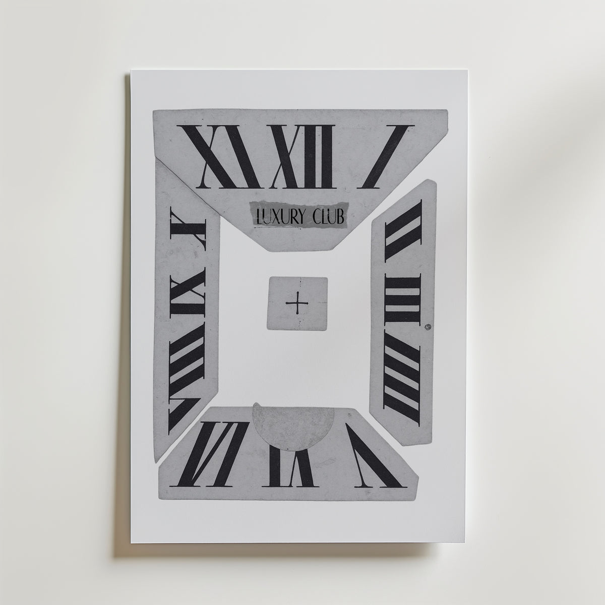 Roman Numeral Collage Poster – canvas utan passepartout