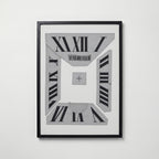 Roman Numeral Collage Poster – svart ram