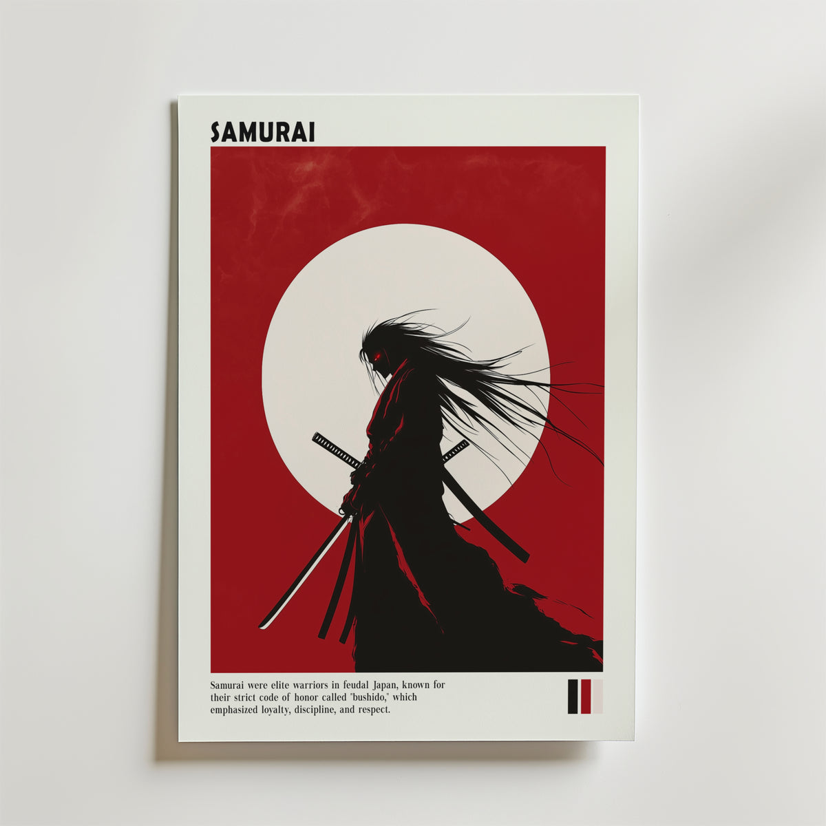 Samurai Warrior – stilfullt konsttryck från Bozetto, tryckt på matt finpapper i hög tryckkvalitet