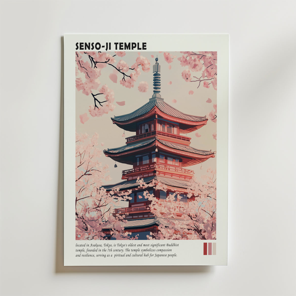 Tokyo Temple – stilfullt konsttryck från Bozetto, tryckt på matt finpapper i hög tryckkvalitet