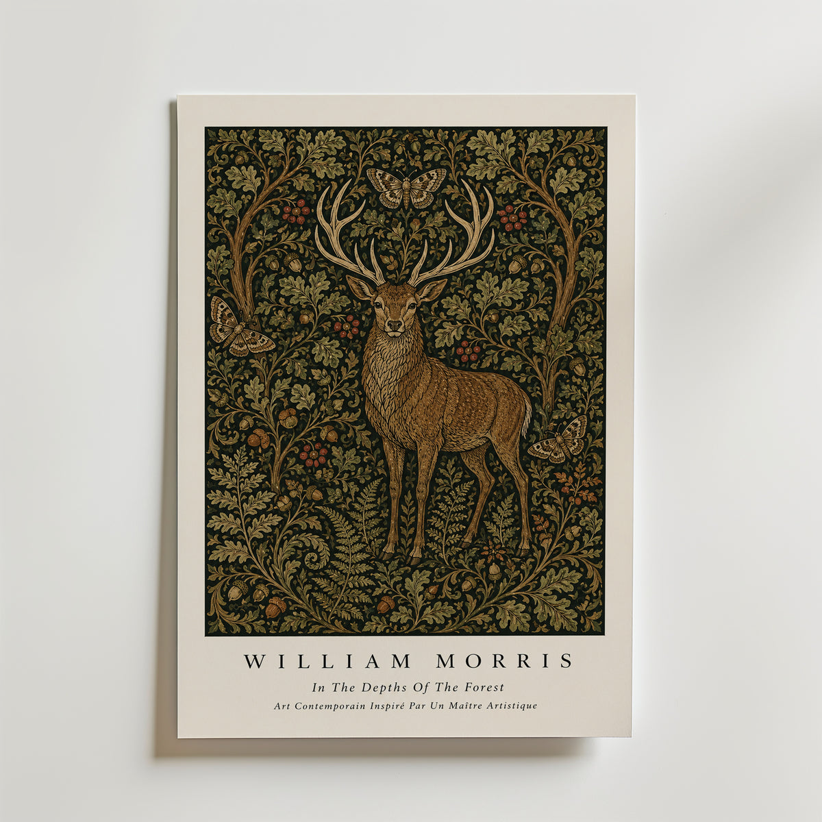 Stag in the Forest William Morris Poster