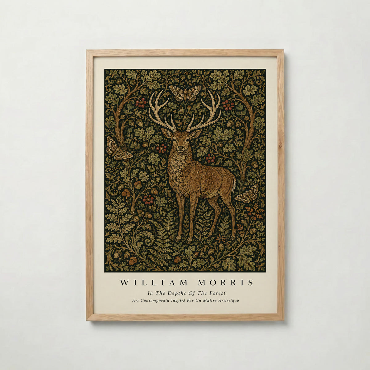 Stag in the Forest William Morris Poster
