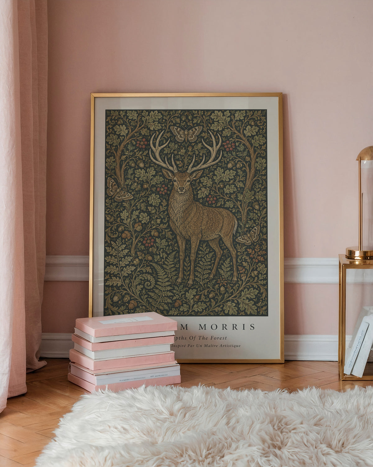 Stag in the Forest William Morris Poster