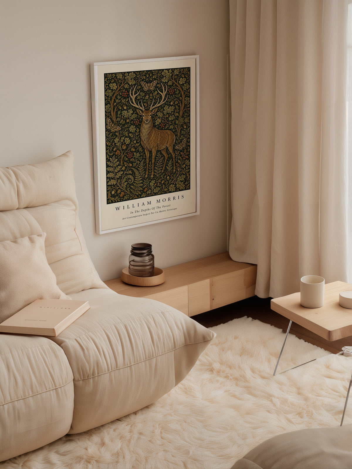 Stag in the Forest William Morris Poster
