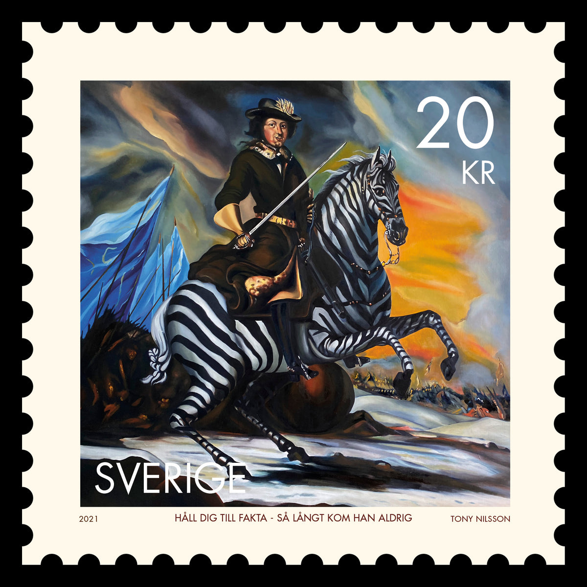Kalle Zebra – Tony Nilsson – affisch med stilfullt motiv från Bozetto i hög kvalitet