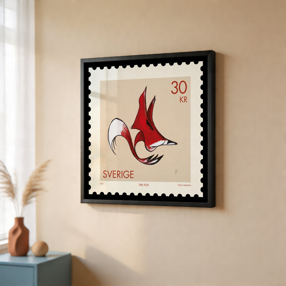 The Fox – Tony Nilsson – stilfullt konsttryck från Bozetto, tryckt på matt finpapper