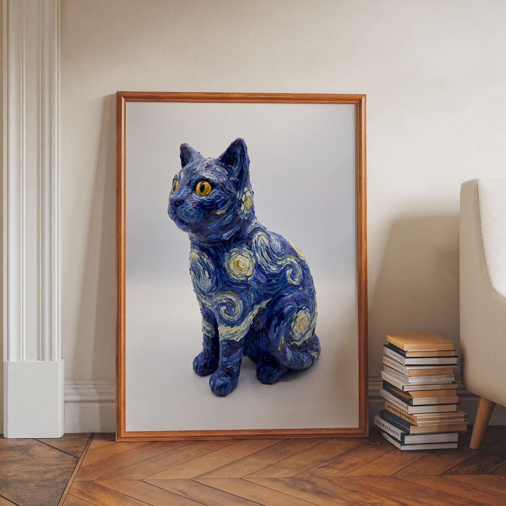 Starry Night Cat Sculpture Poster – i rum 3