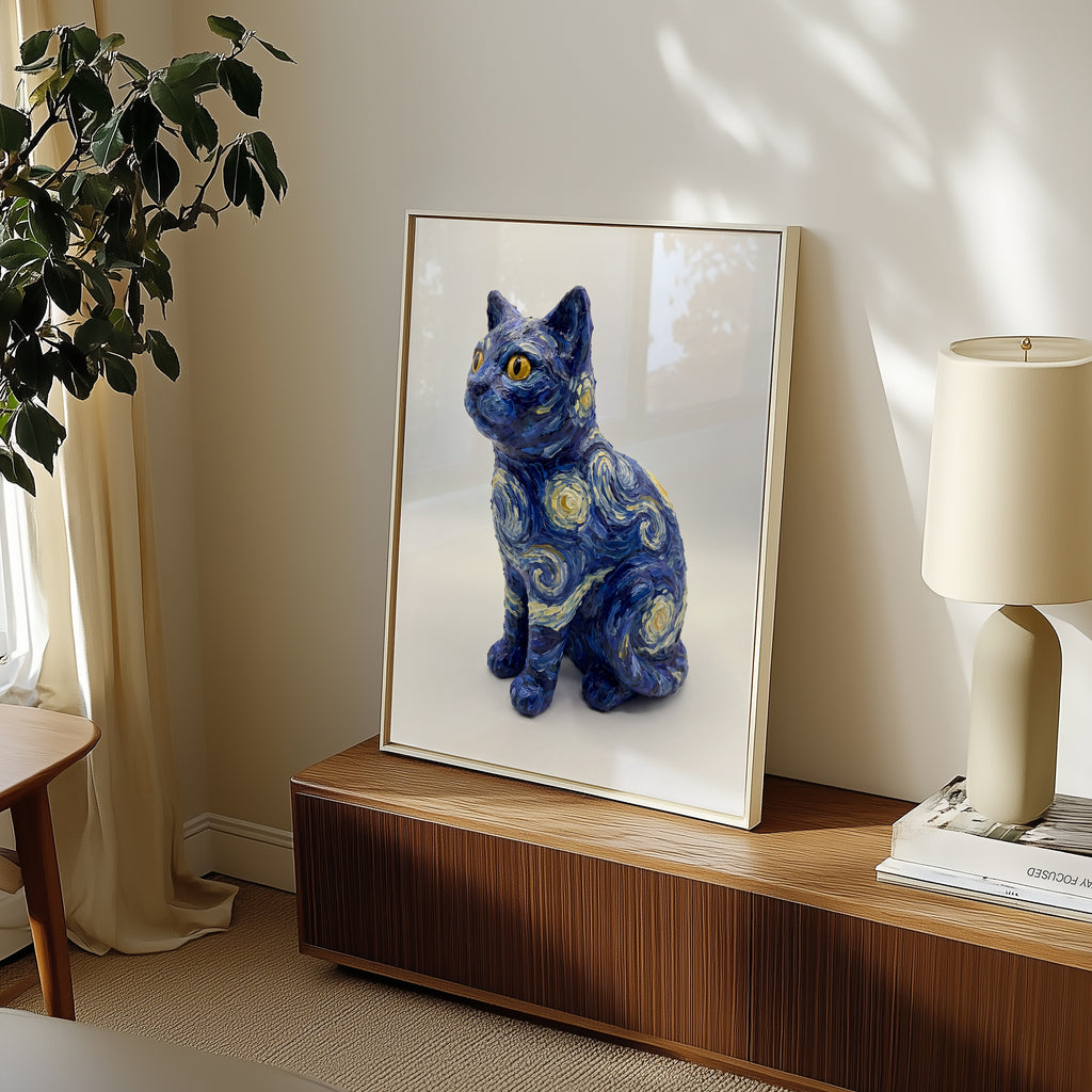 Starry Night Cat Sculpture Poster – i rum 5