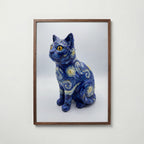 Starry Night Cat Sculpture Poster – valnötsram