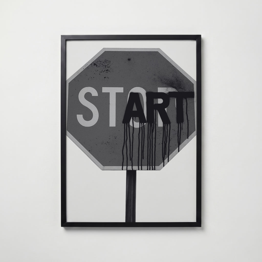 Start With Art Poster – svart ram