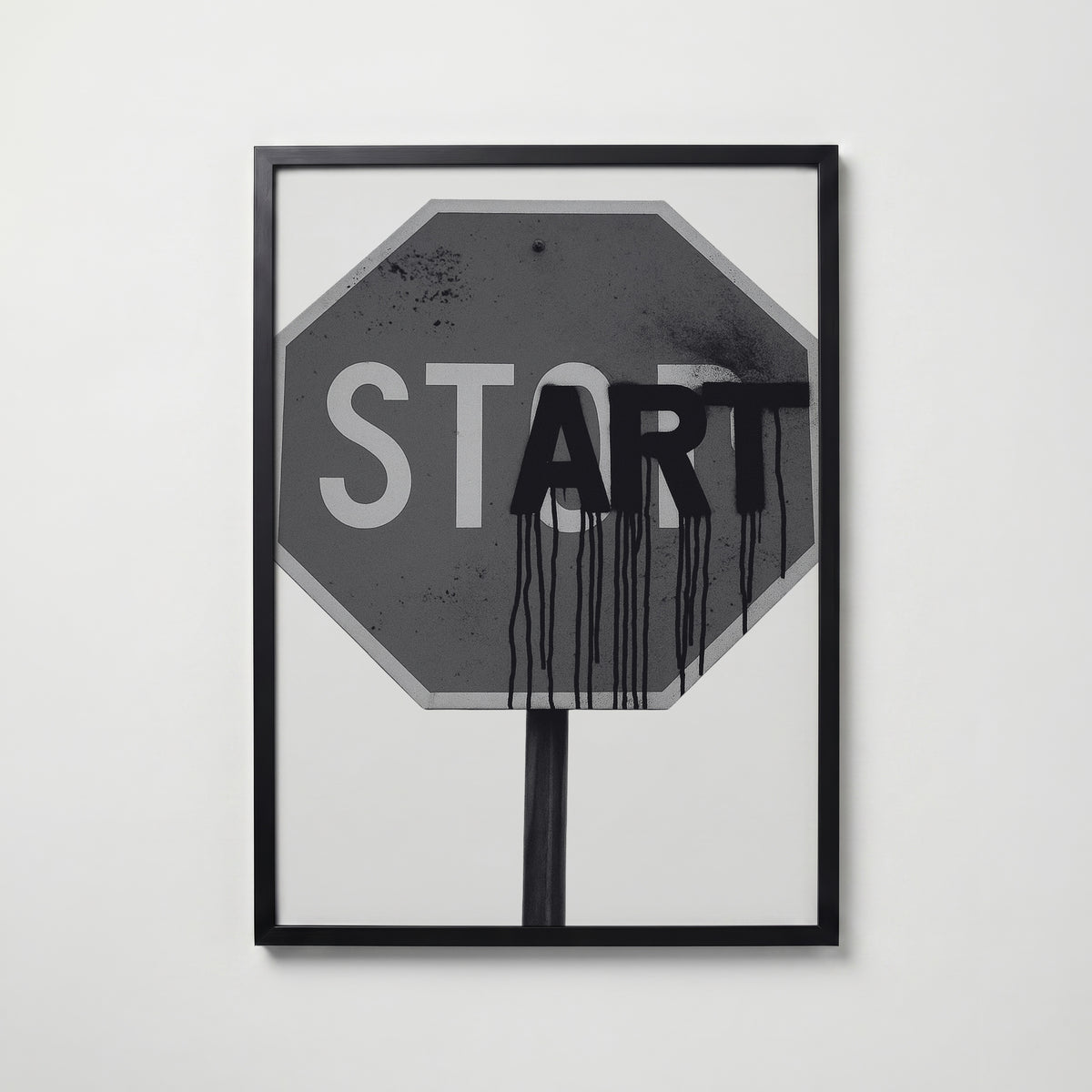 Start With Art Poster – svart ram