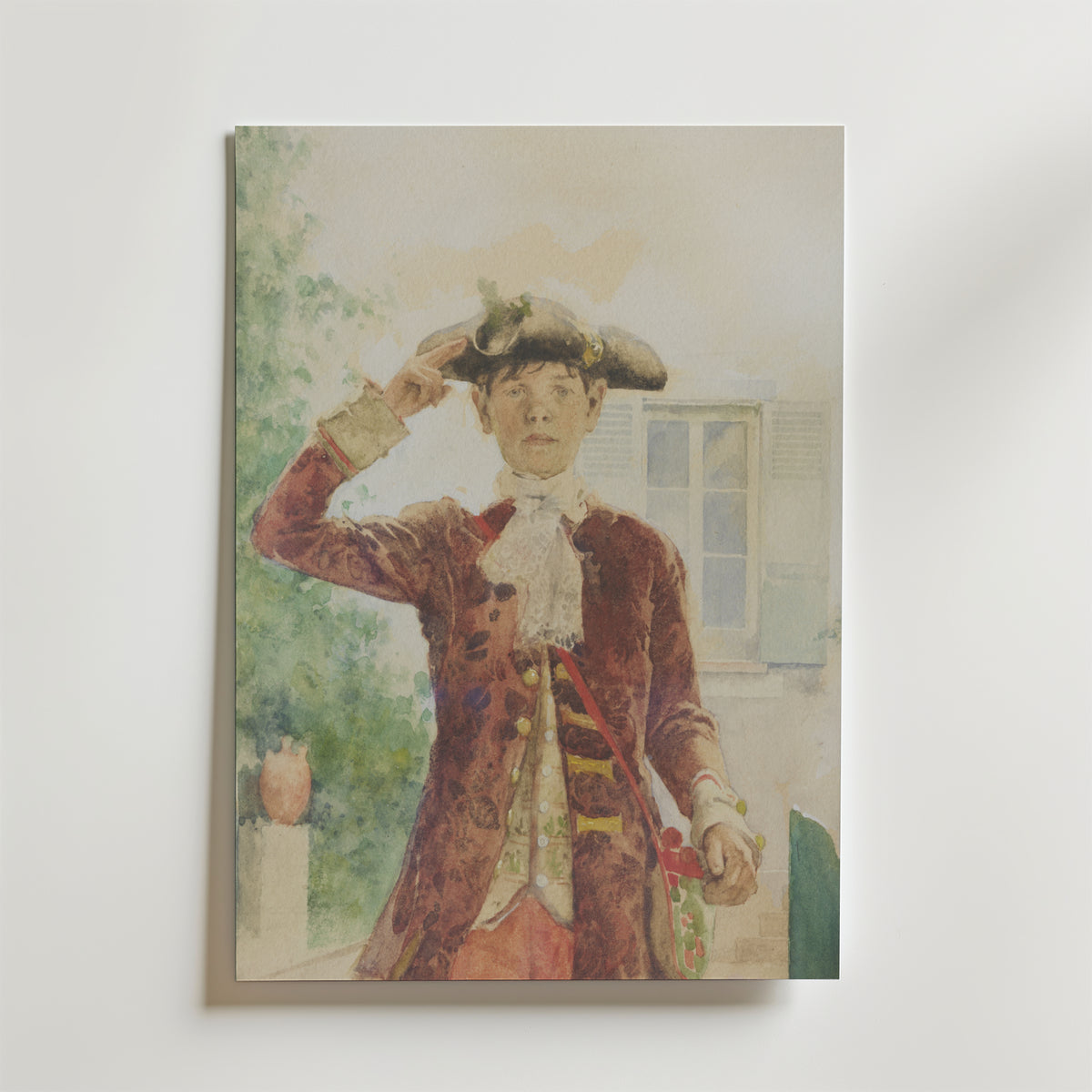 Carl Larsson Stina Bergöö 1884 affisch på neutral bakgrund – poster från Bozetto
