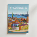 Storleksjämförelse för Stockholm Cityscape affisch – Bozetto erbjuder flera format