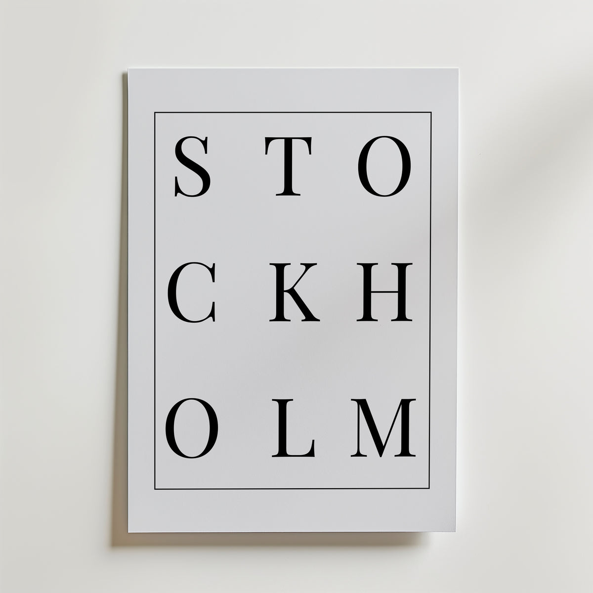 Stockholm Versaler Poster – canvas utan passepartout