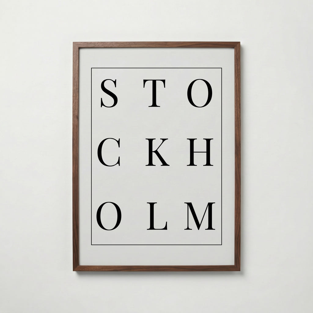 Stockholm Versaler Poster – valnötsram