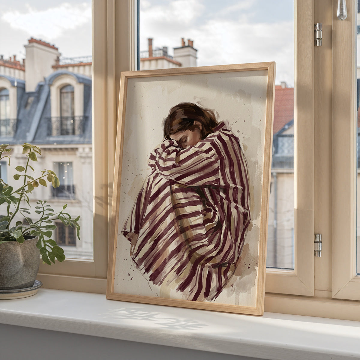 Striped Slumber Poster i rumskomposition med ekram