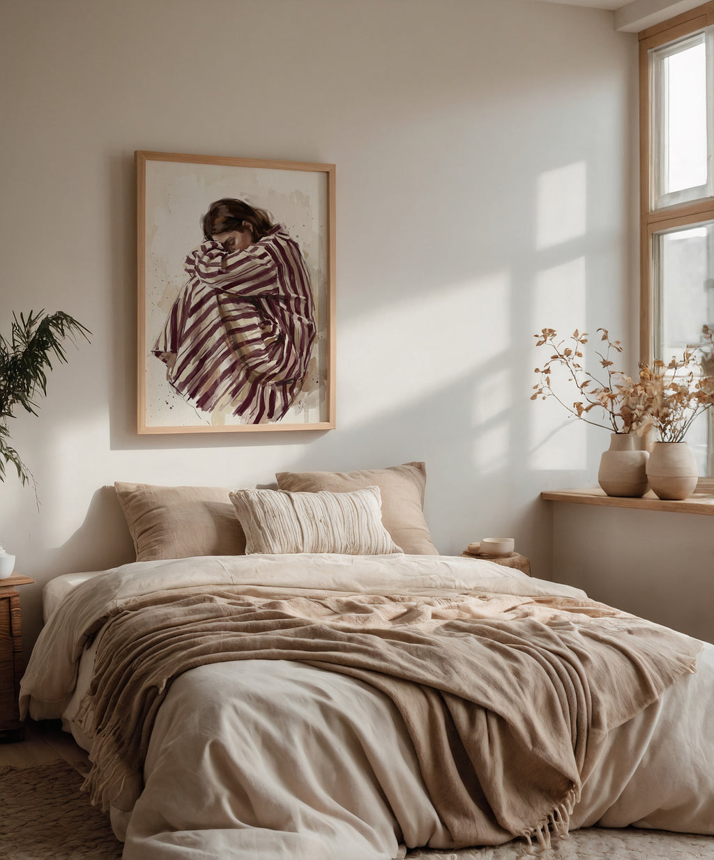 Striped Slumber Poster med svart ram