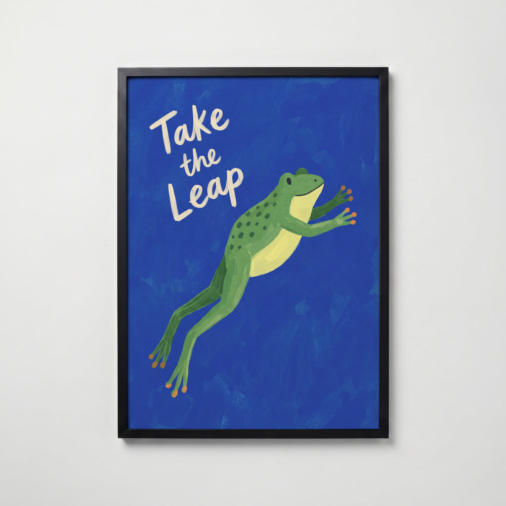 Take the Leap Poster – svart ram