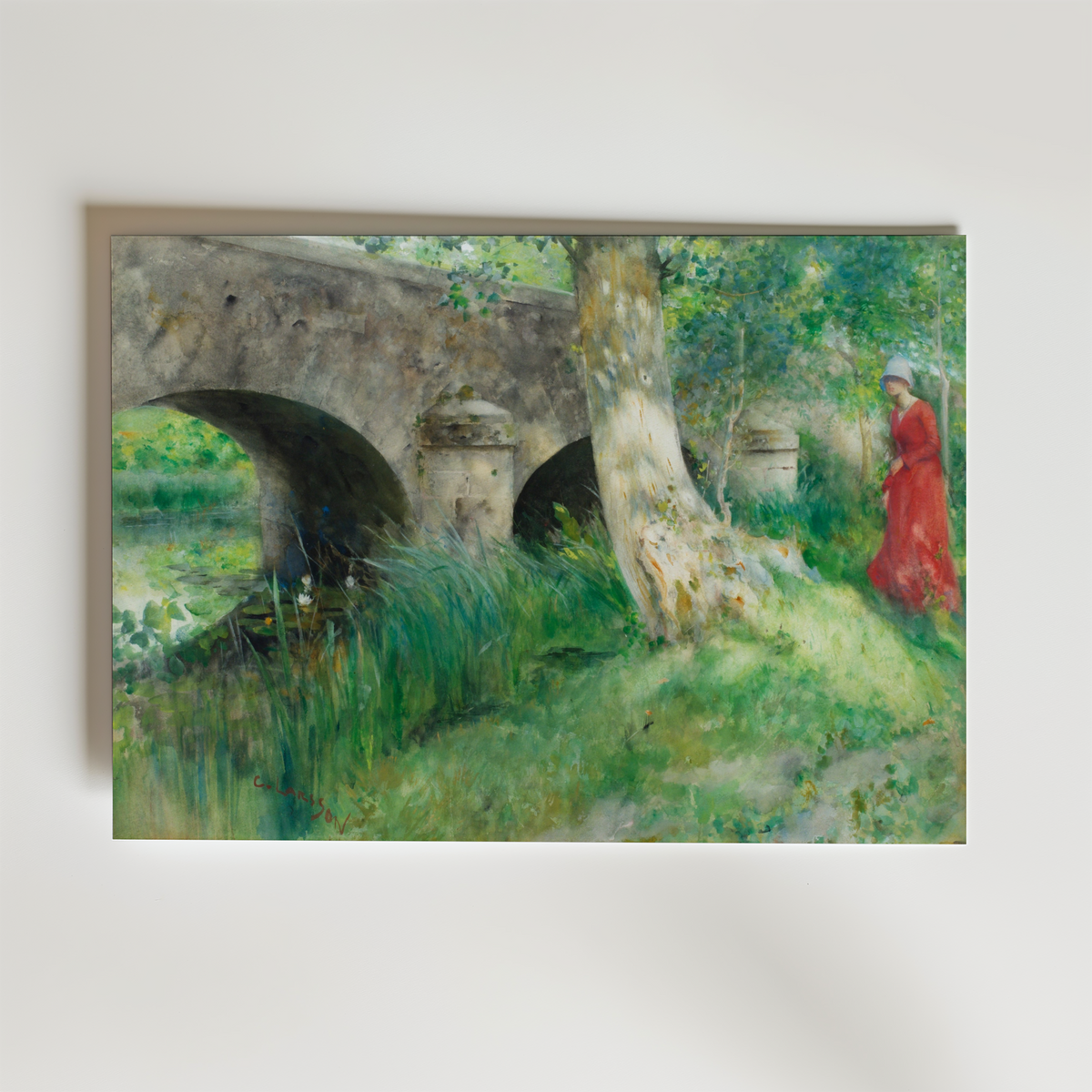 Carl Larsson The Bridge in Grez affisch på neutral bakgrund – poster från Bozetto