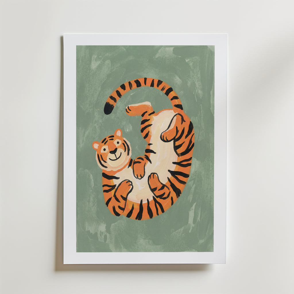 Tiger Tumble Poster – med passepartout